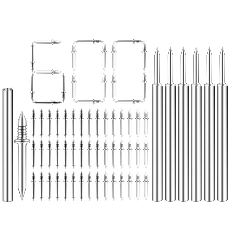 Krttwwx 600PCS Double-Head Skirting Thread Seamless Nail, Double-Headed Nails, Invisible Screws & Specific Sleeve Tool, for Seamless Skirting Thread with Solid Wood Baseboard. - Image 1